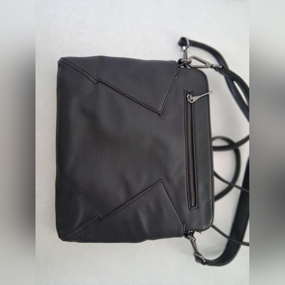 Matt & Nat/ WHILEM Black Vegan Leather Hobo Bag/ 2 Straps - Picture 5 of 16